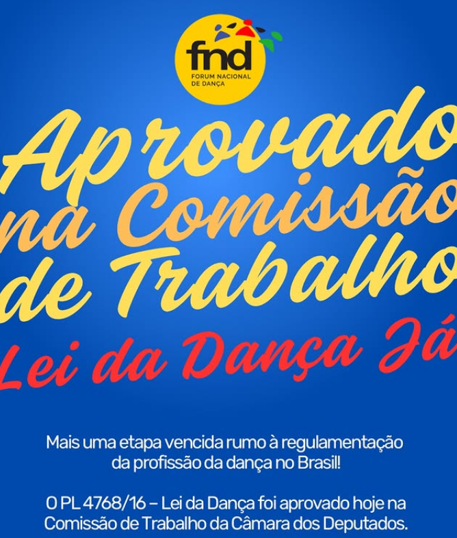Post: Lei da Dança aprovada na Comissão de Trabalho