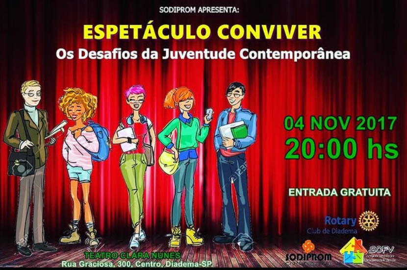 Cartaz do Espetáculo Conviver, formação artístico-cultural em Diadema